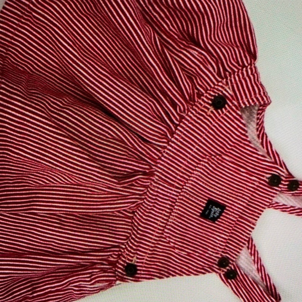 Striped metal button dress